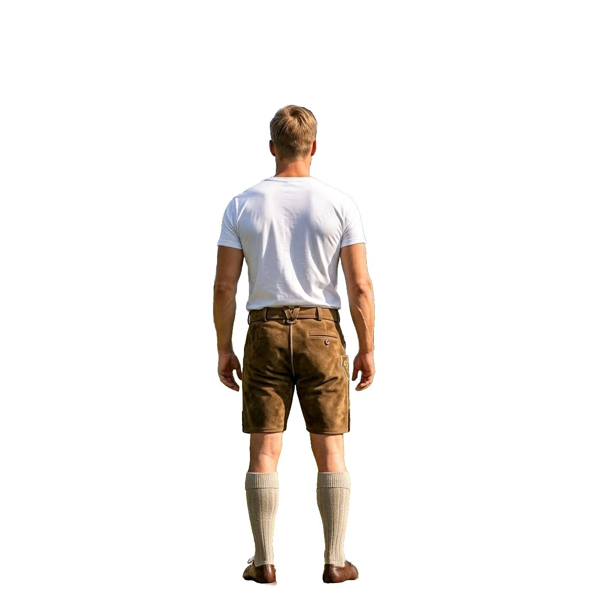 Herren Trachten Lederhose Kurze Lederhose Baverain Lederhose mit Gürtel Gr,46-64