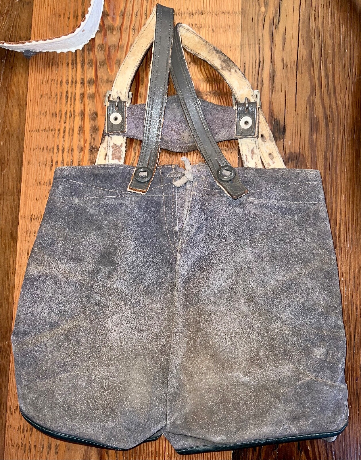 Vintage 60’s Authentic Traditional Suede Lederhosen German Suspender Boys Shorts