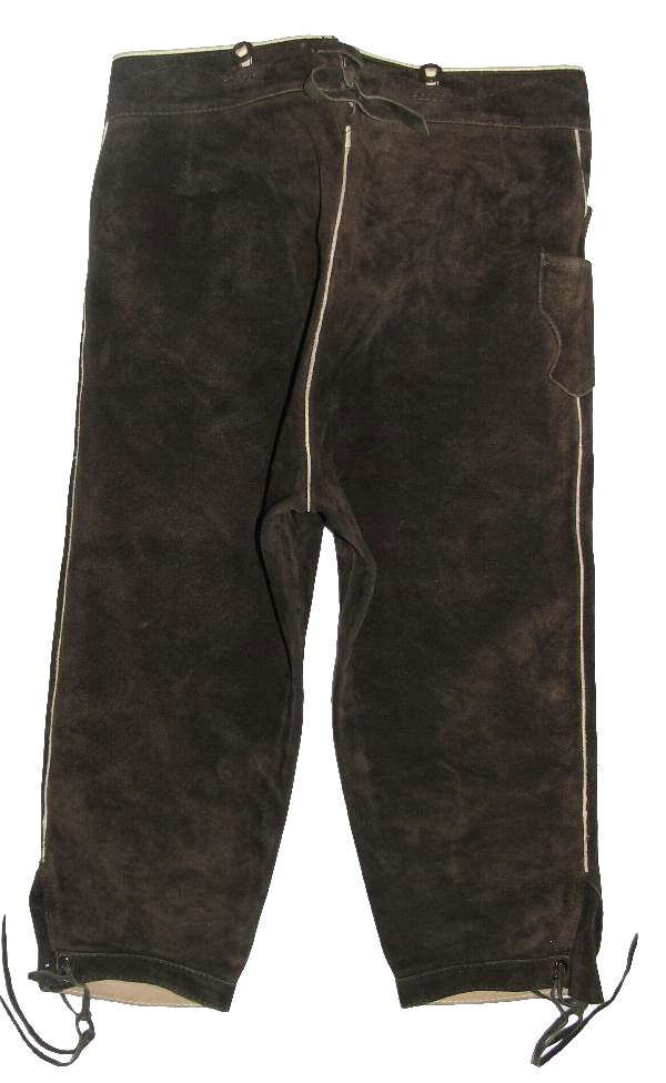 Beckert men’s costume pants/knee band Lederhosen in dark brown approx. 42-44