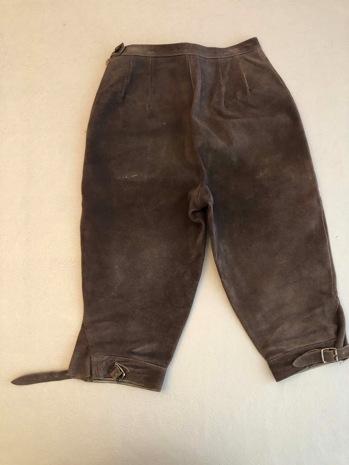 Vintage German Suede Kniebundhosen Knee-length Lederhosen Pants Adult Small