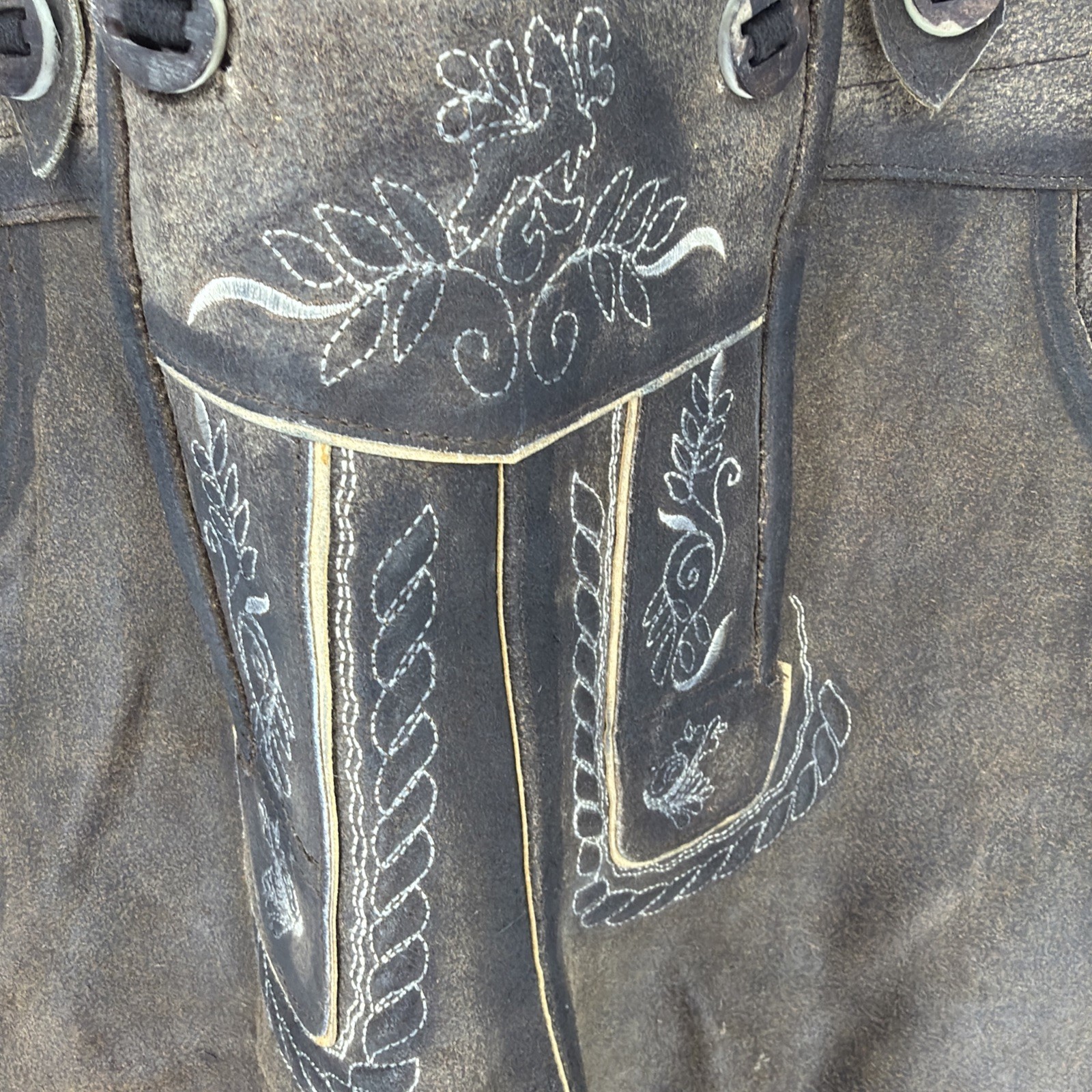 Mens Genuine Leather Lederhosen Suspenders German Oktoberfest Bavarian Size 60