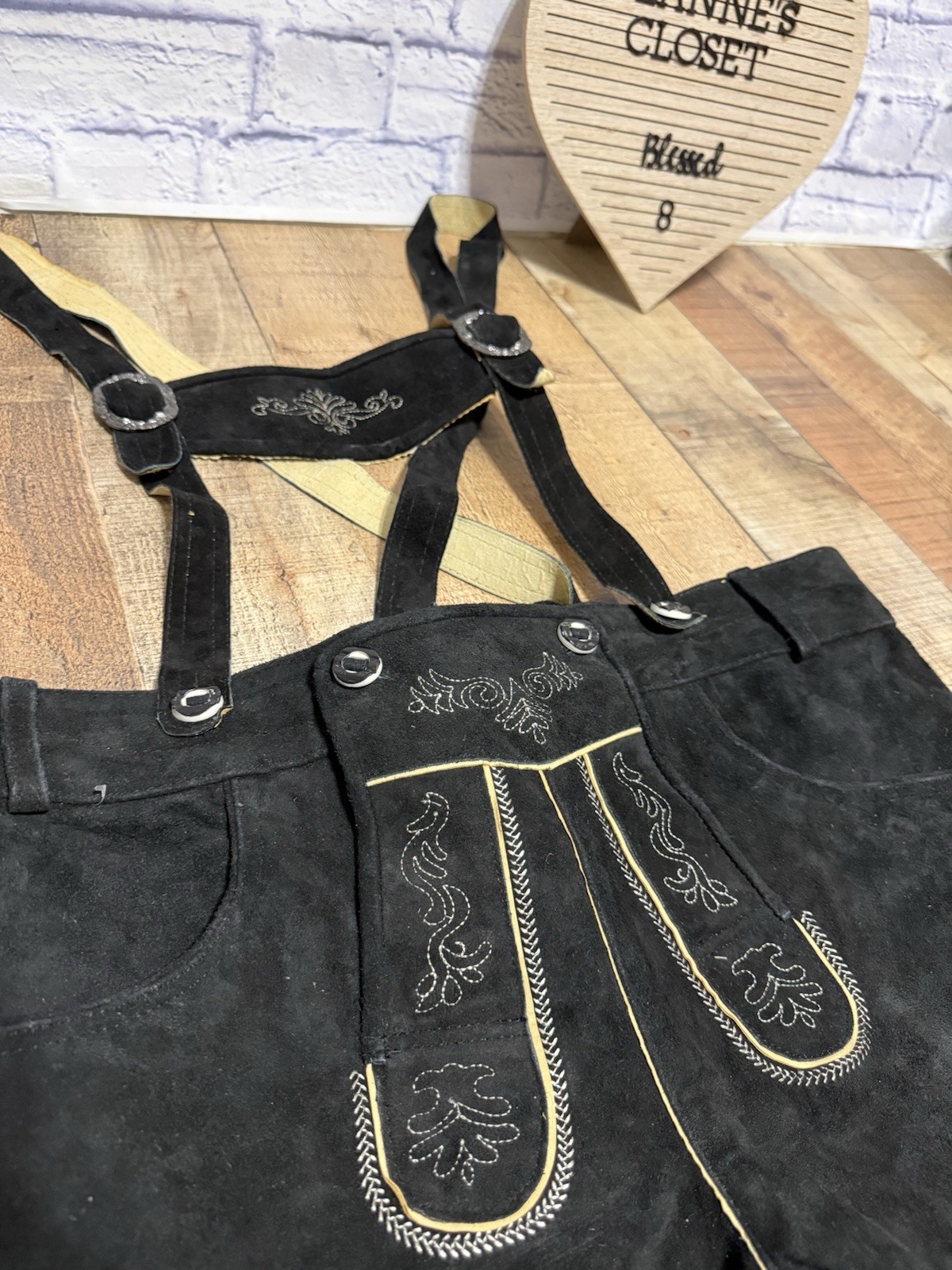 Gaudi Leathers Oktoberfest Costume Traditional German Lederhosen Size 56 Black