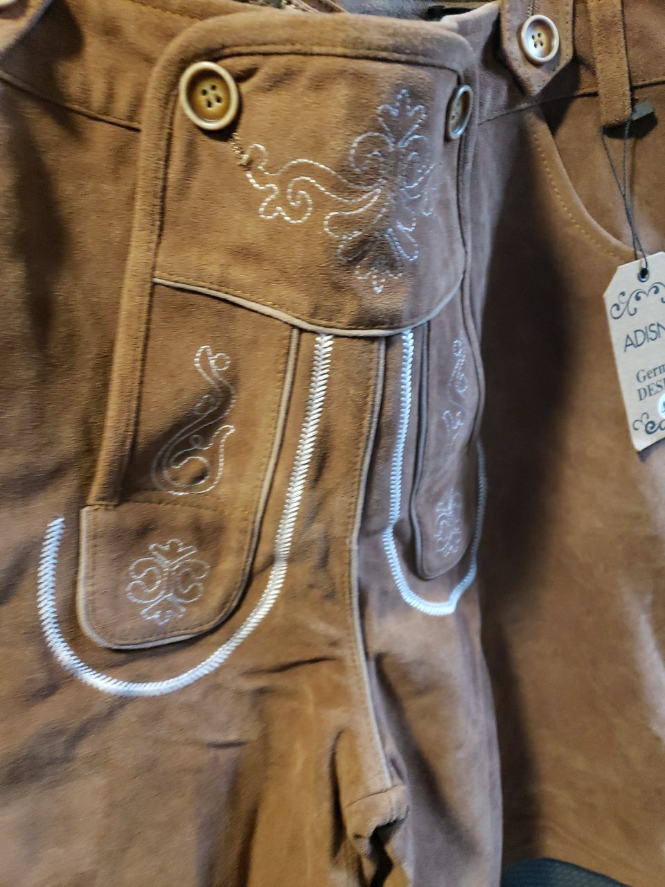 Adisno Mens Bavarian Oktoberfest Lederhosen Leather NWT 48