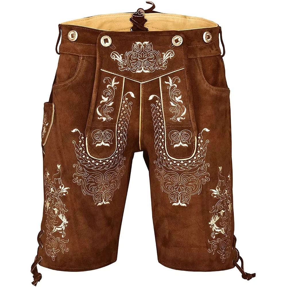 10 Pcs Traditional German Bavarian Lederhosen Oktoberfest Trachten Man Trousers