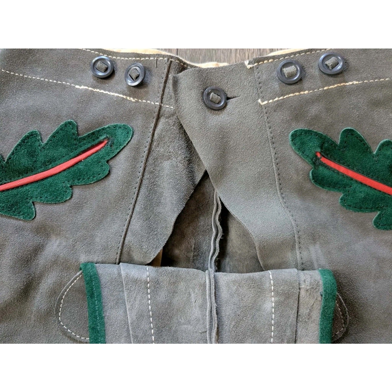 Boys Lederhosen German Gray Bavarian Suede Leather Shorts Costume Leprechaun