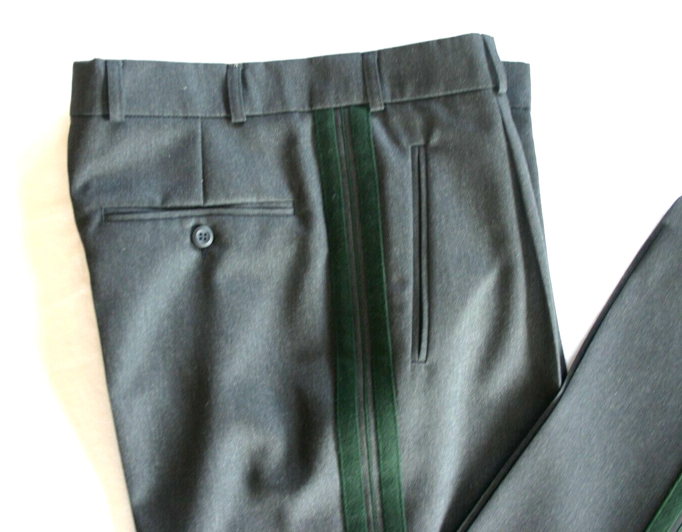 Traditional Trousers Dress Pants Suit Stripe Side Loden Grey