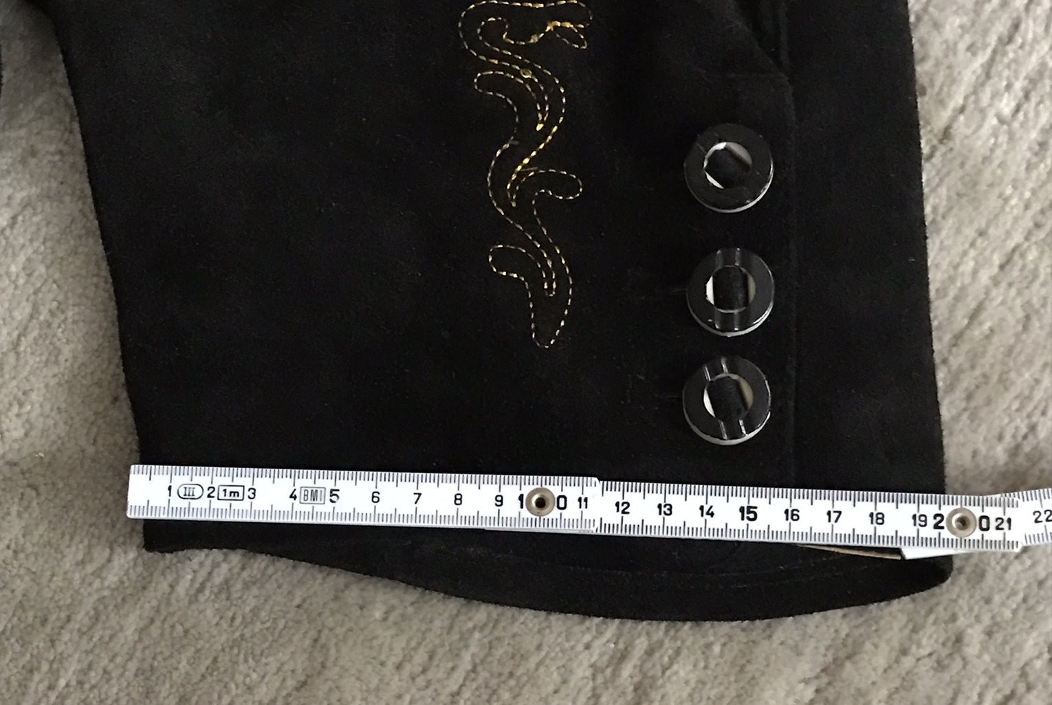 Short Occulto traditional leather pants embroidered-size 52-black-new product