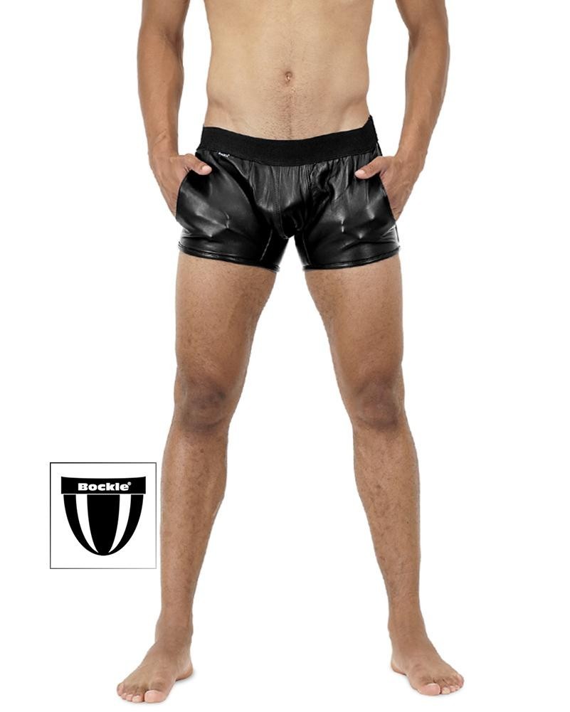 Bockle ® new boxer lamb leather shorts sexy men’s short leather pants gay pants Bockle