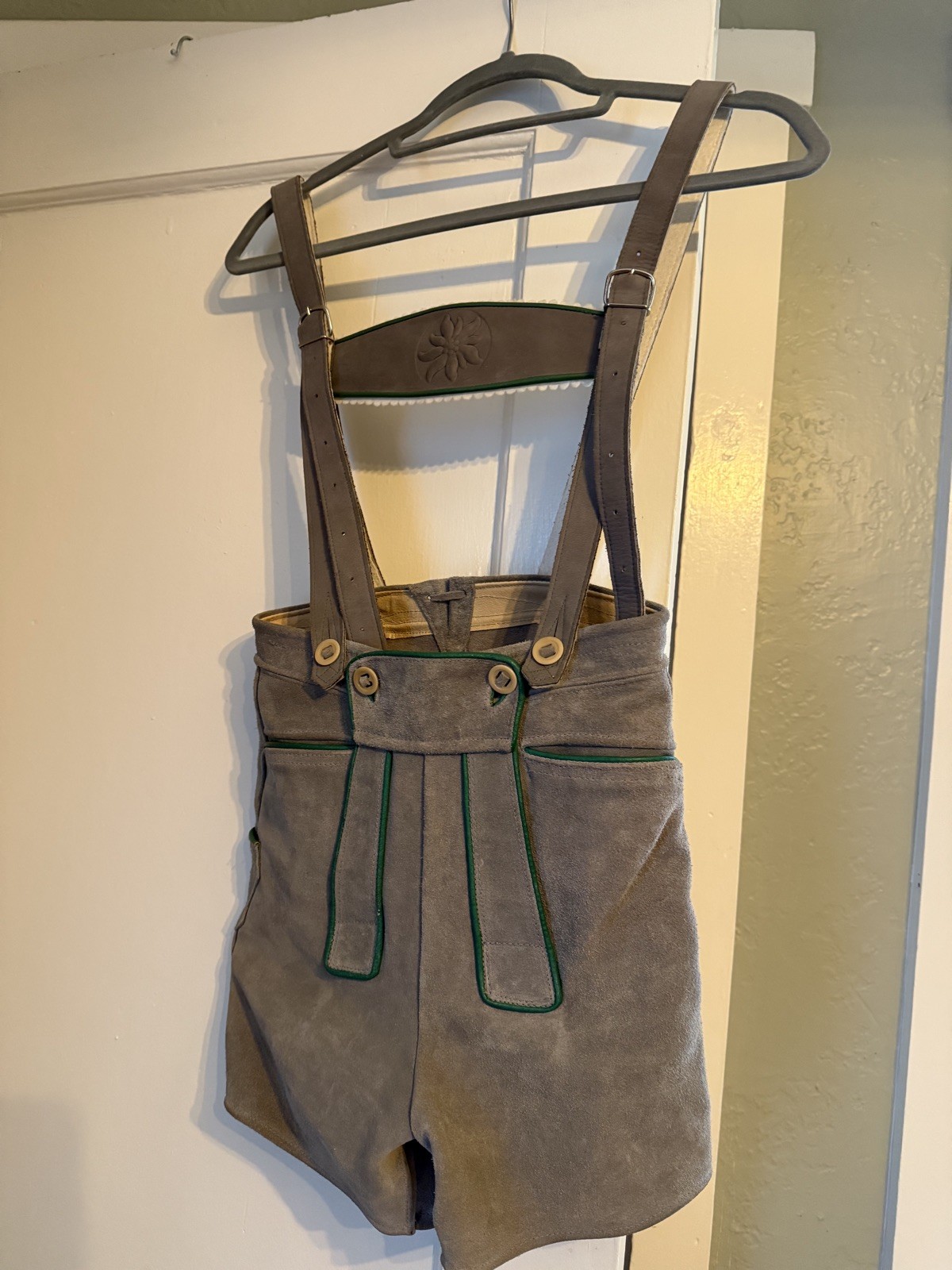 Men’s Authentic Vintage Lederhosen Oktoberfest Suede Leather