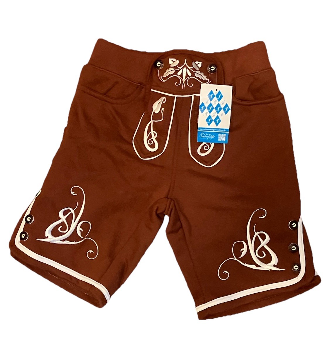 Schoneberger Adam Lederhosen Shorts Sweatpants Knit Brown Size S NWT Octoberfest