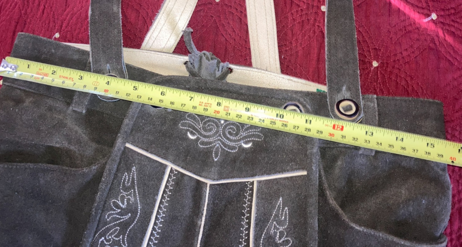 Lederhosen 4U Knee Length Seppl Bundhosen Brown Suede Leather 31 Worn Once!