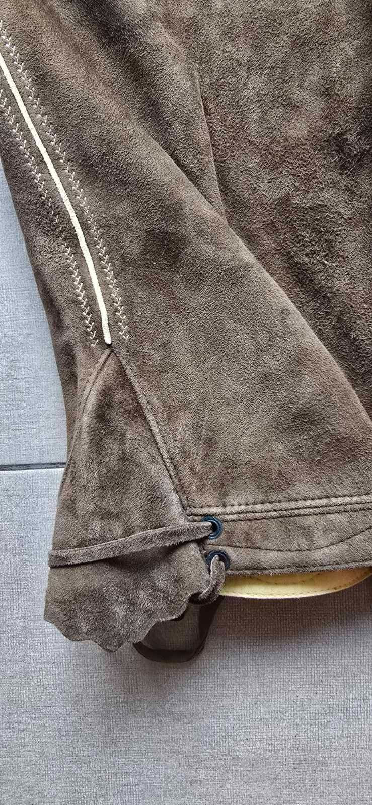 VTG Karl Klüber Trachten Lederhosen Leather Pants Men Oktoberfest Suspenders-2XL