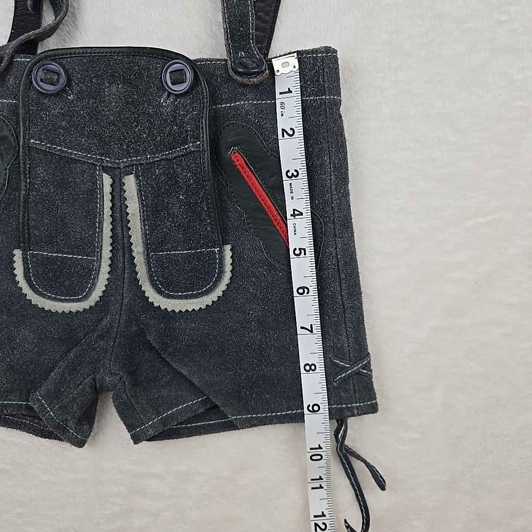 Vintage Men’s Traditional Leather Lederhosen Gray Size 80