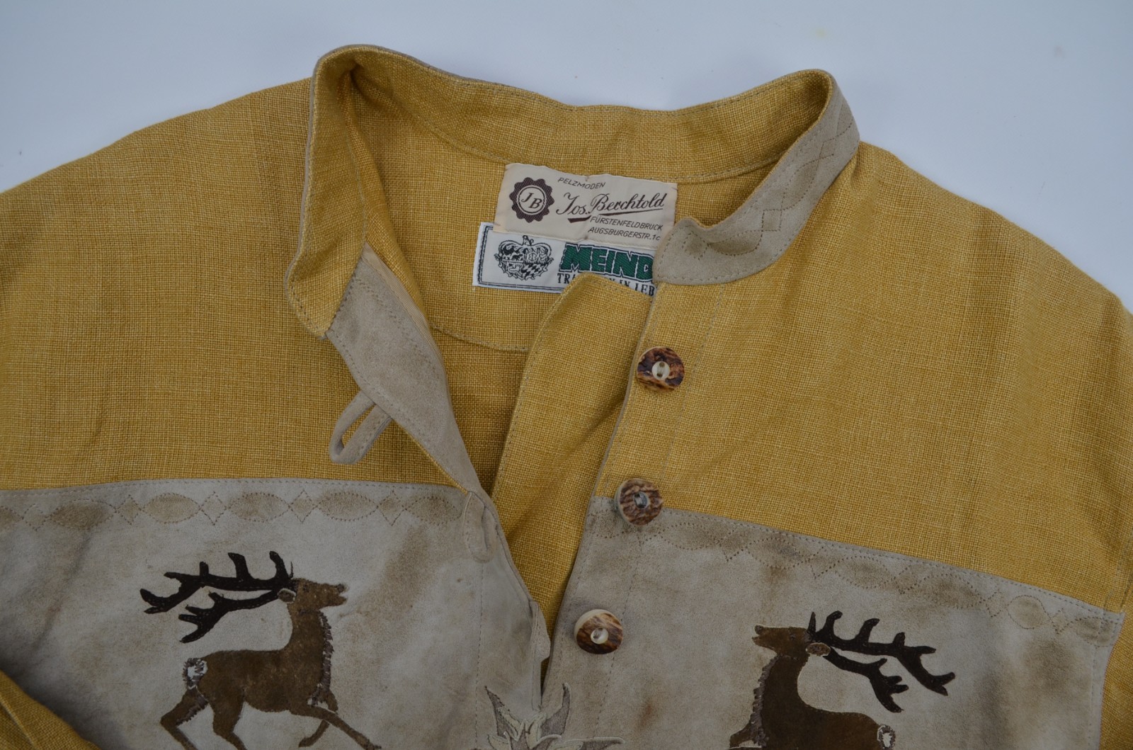 Vintage Meindl Traditional Bavarian Austrian Trachten Linen Shirt Size?