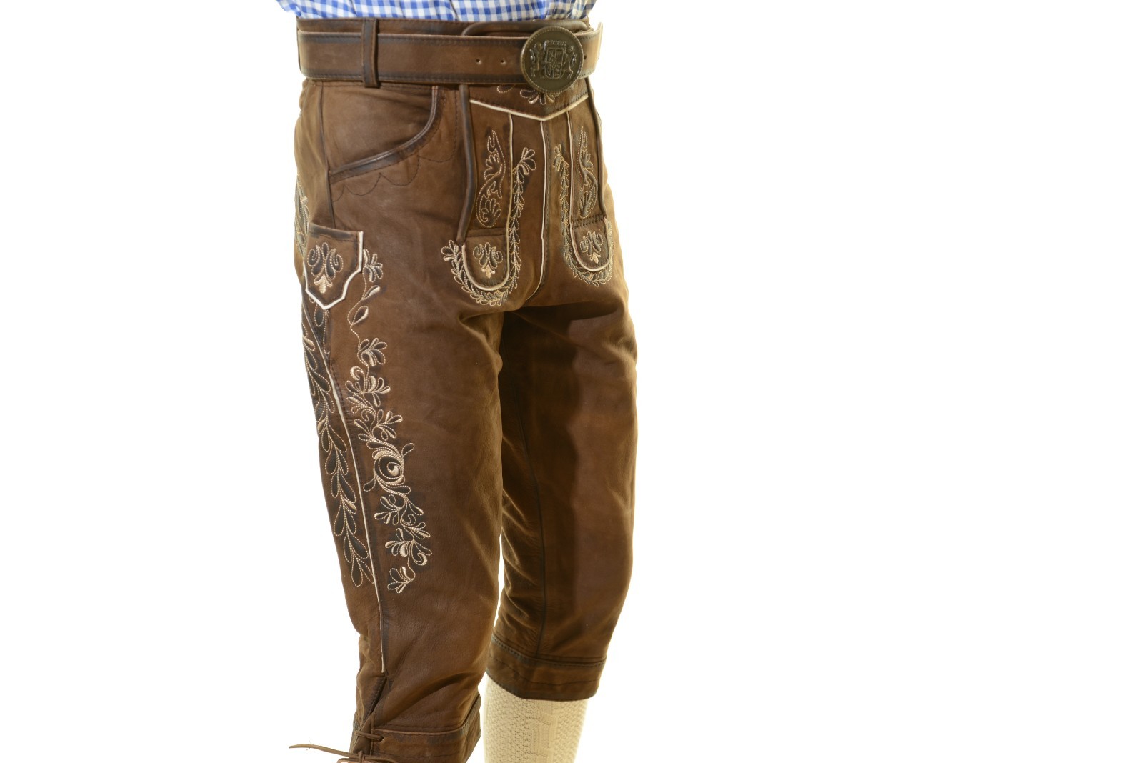NEW Bavarian Oktoberfest Lederhosen Antique Leather Tracht Bundhosen #MAX
