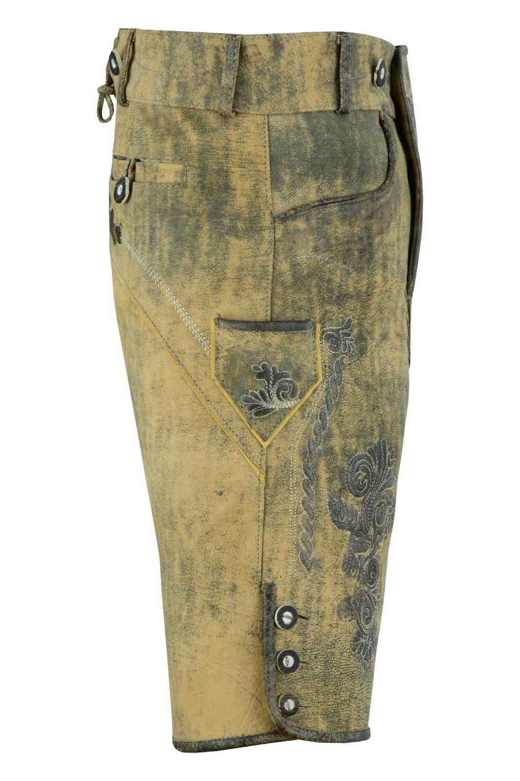 Men’s Vintage Brown Suede Leather Lederhosen Shorts for Oktoberfest