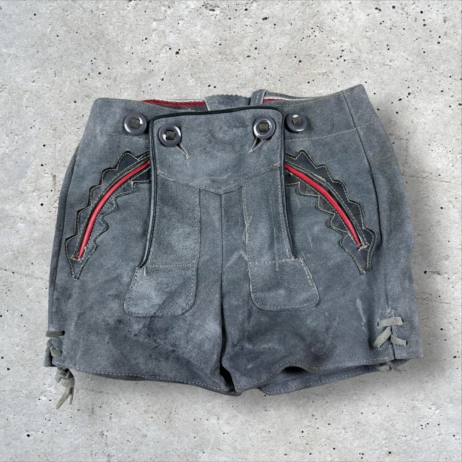 Boys/Toddler Oktoberfest German Gray Lederhosen Leather 18 Inch Waist