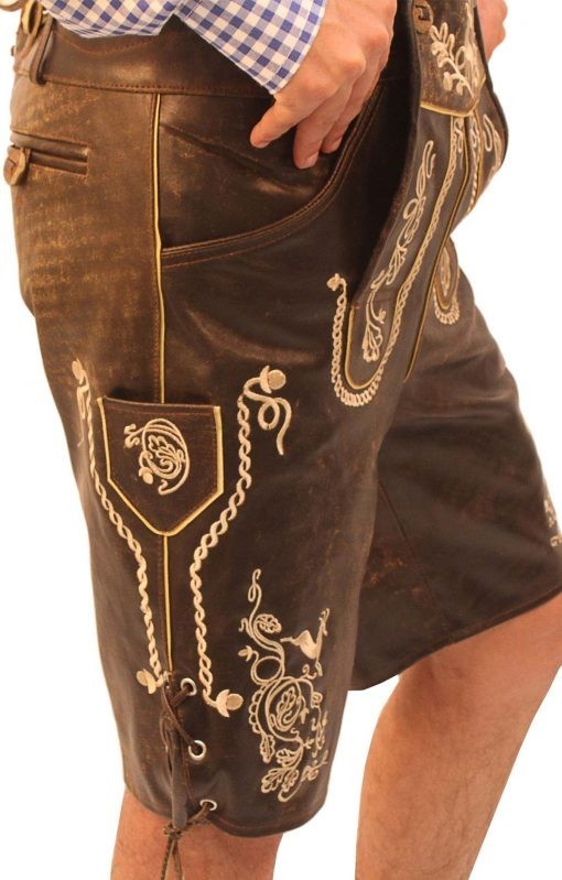 Trachten Short Lederhosen Wild Brown – German Lederhosen – Oktoberfest Costume
