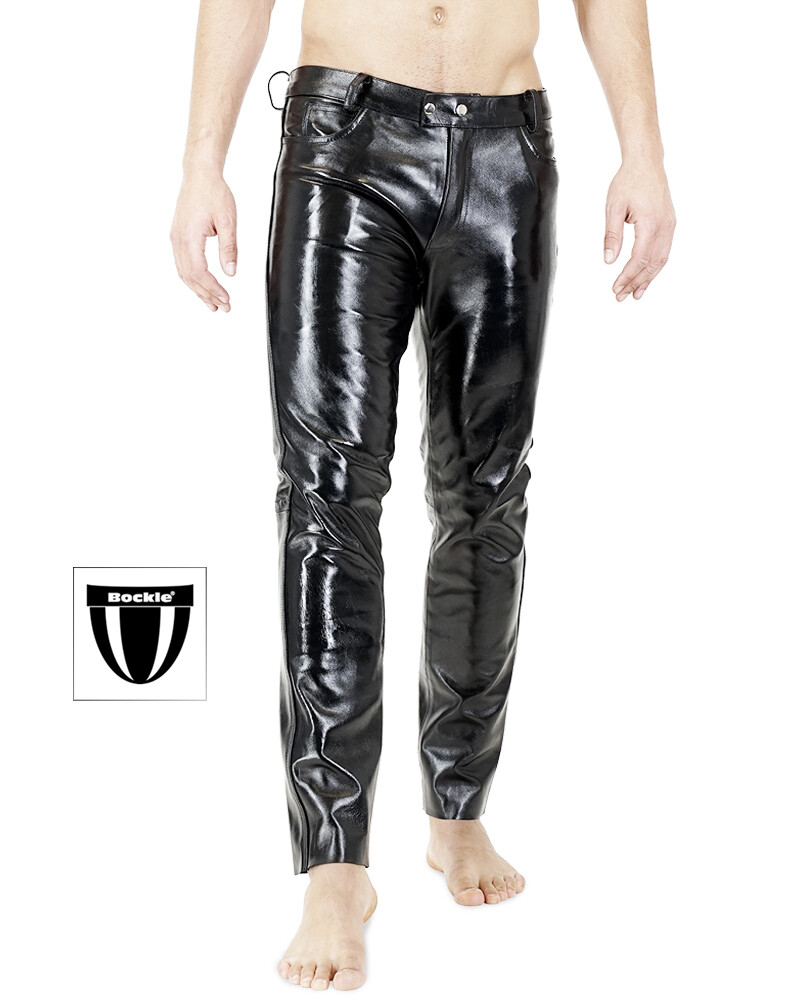 Bockle® Shine Leather Boy glänzende Lederhose Lederjeans Sexy Gay Leder Pants