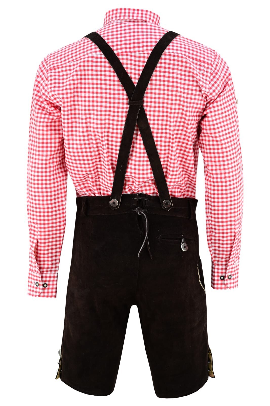 Suede Leather Authentic Lederhosen for Men, Oktoberfest with Shirt