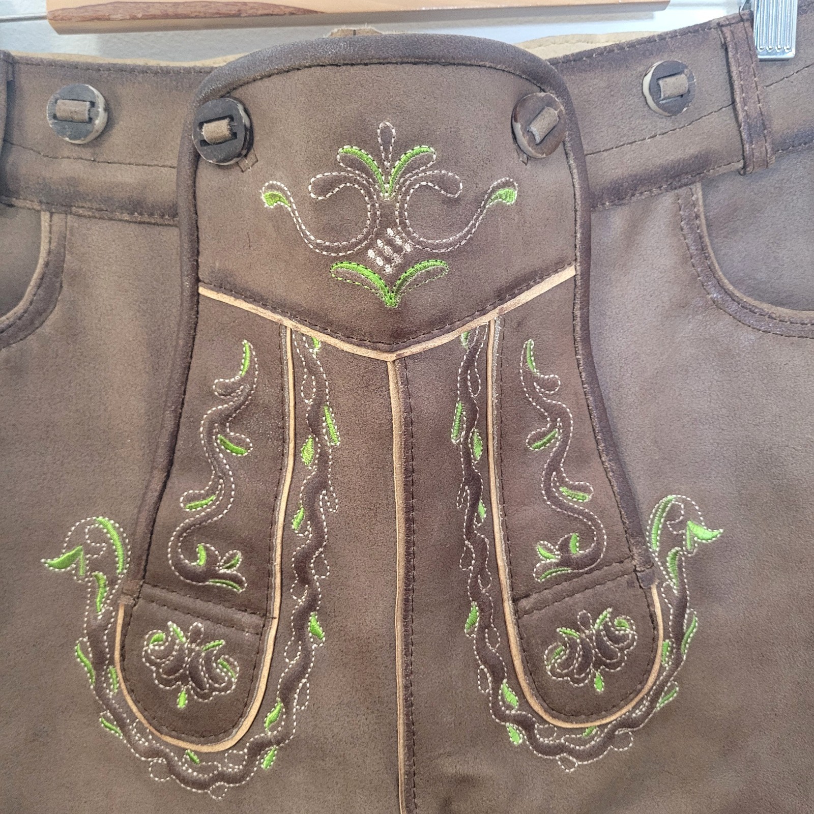 Lederhosen Shorts w/Suspenders-Trachten Style-German-Oktoberfest Wear-Size 56