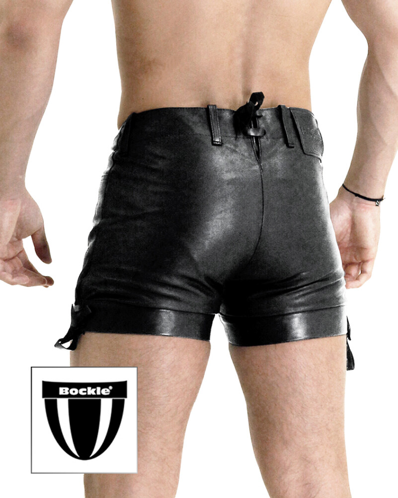 Bockle® pants short black men’s leather pants Oktoberfest leather shorts