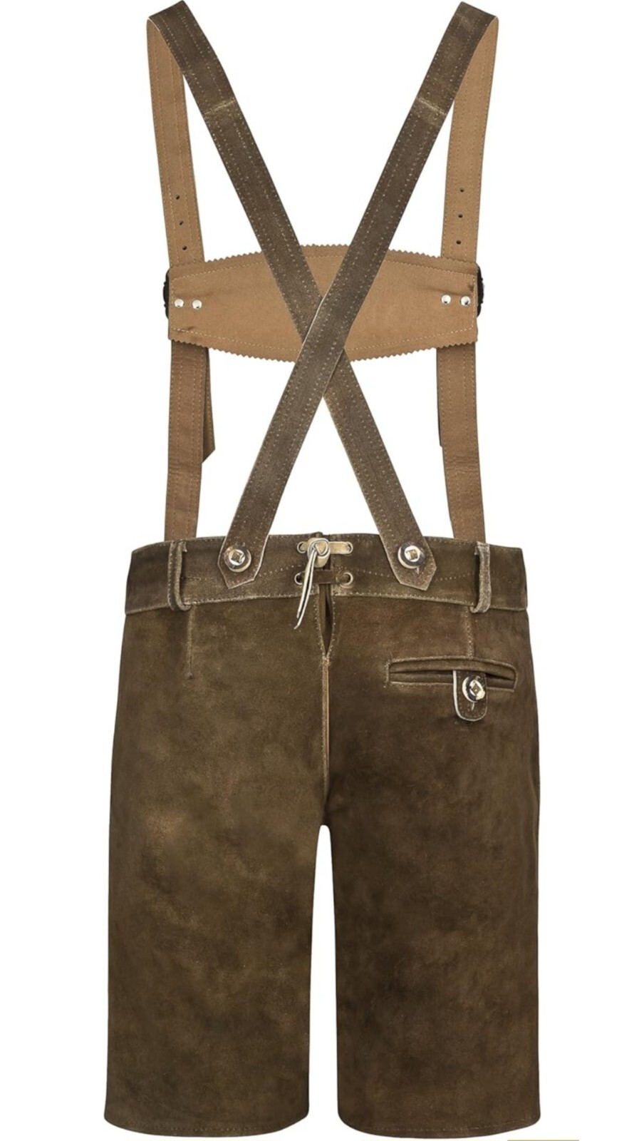 Schöneberger Men’s Bavarian Lederhosen Brown – Oktoberfest Leather Trousers 42R
