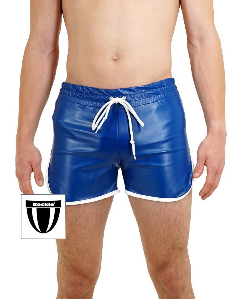 Bockle® Quick Pants Faux Sexy Blue Leather Shorts Faux Leather CSD Gay Shorts
