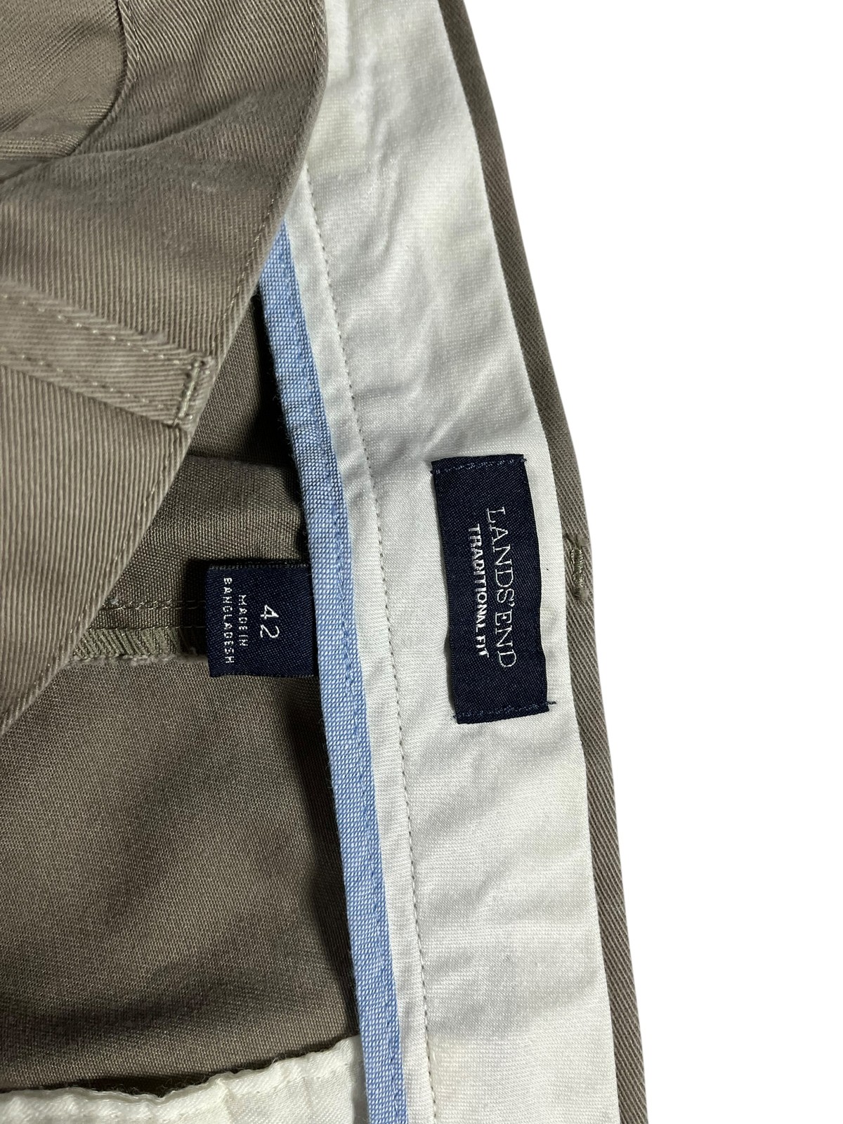 Lands’ End Traditional Fit Chino Pants Men’s Size 42 Khaki