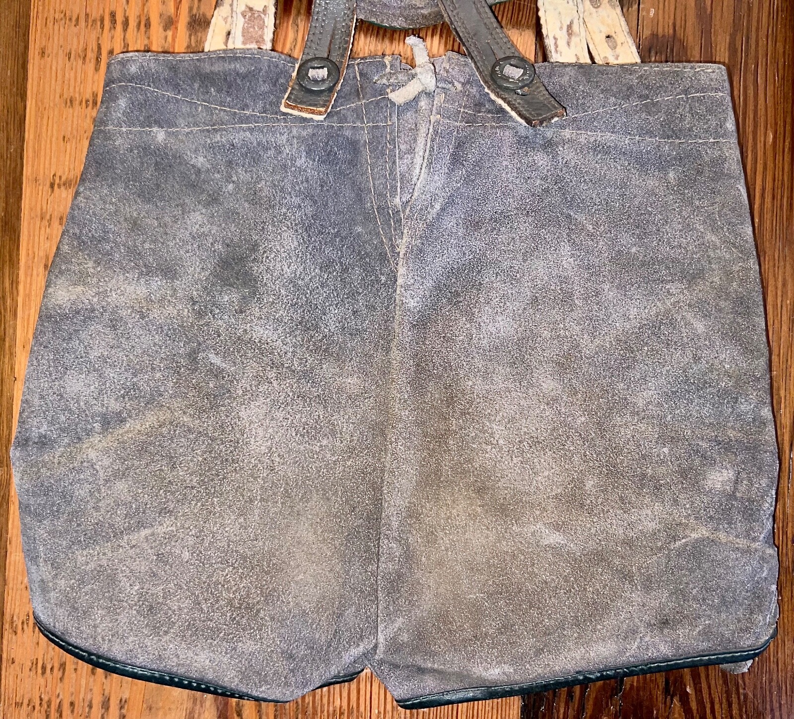 Vintage 60’s Authentic Traditional Suede Lederhosen German Suspender Boys Shorts