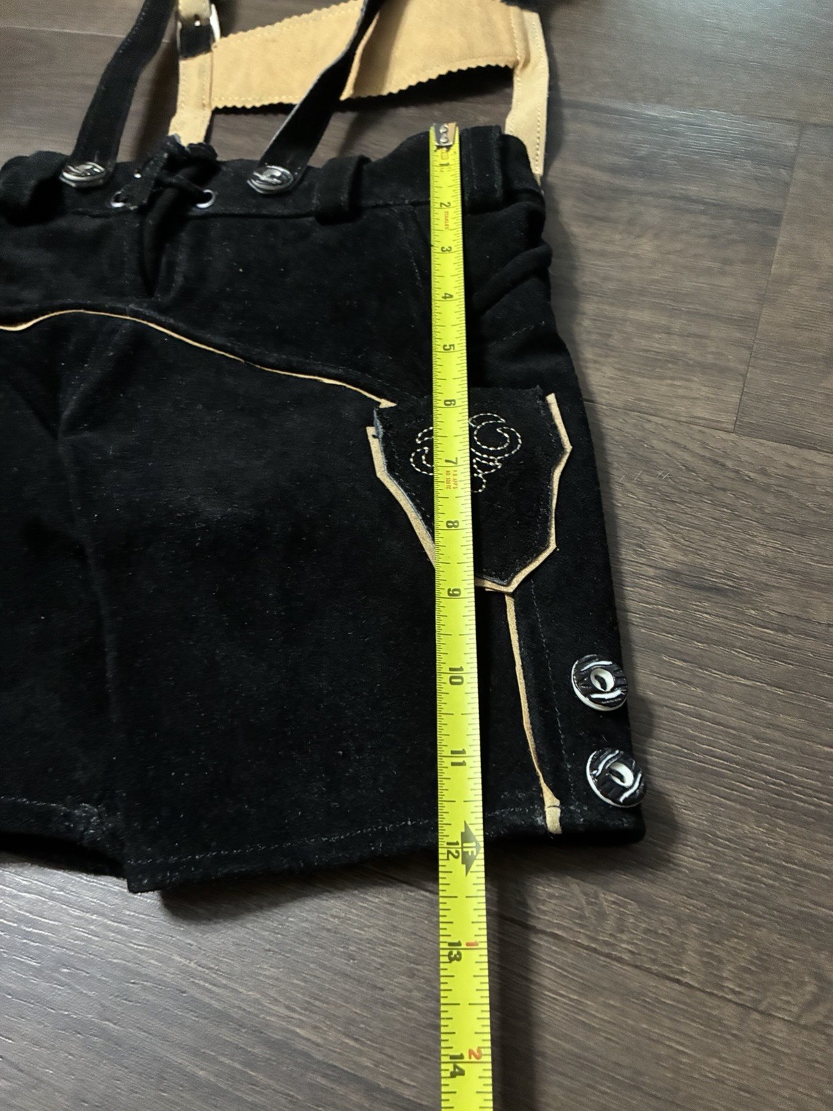 Kids Lederhosen Size 4 Genuine Suede Leather Oktoberfest NWOT w/ Suspenders