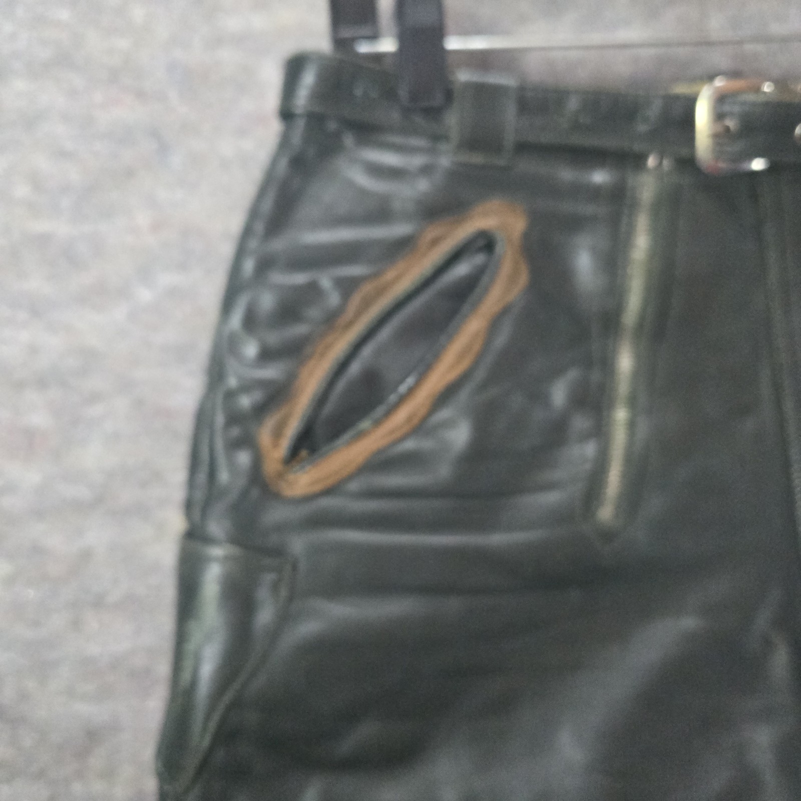 Vintage German Austrian Lederhosen Green Leather Shorts Oktoberfest Womens Sz 31