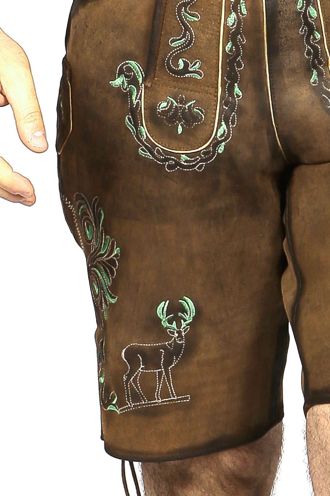 Men Oktoberfest Lederhosen-Suede Leather Trousers-Authentic Bavarian Lederhosen