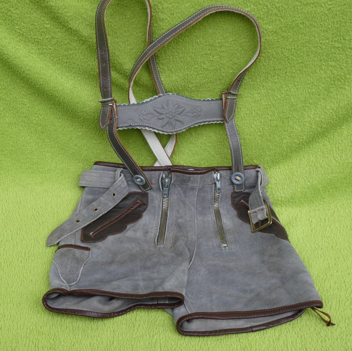 Old Original Fri Klu Children Costume Lederhosen Lederhosen Boy Scout Trousers No.77