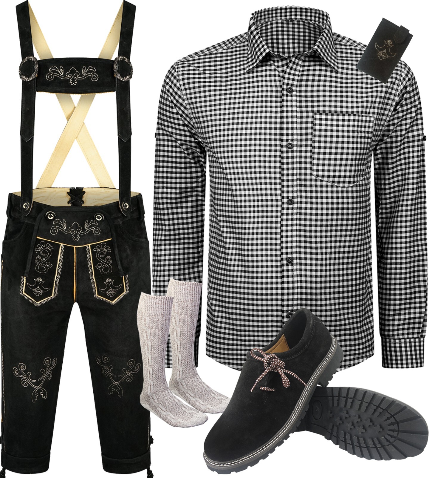 Costume set men’s costume set costume leather pants 6 pieces pants shirt shoes shlsh03