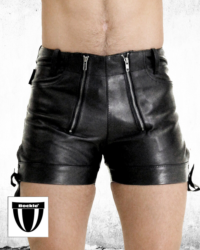 Bockle® pants short black men’s leather pants Oktoberfest leather shorts