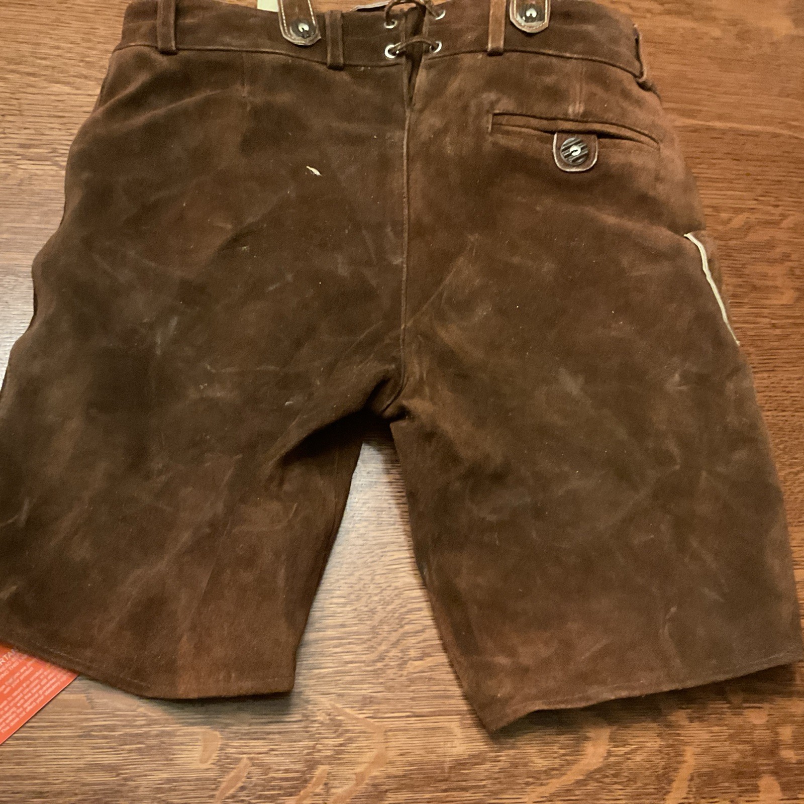 Leather Suspendered Shorts Vintage German Bavarian BY SMART LEATHER