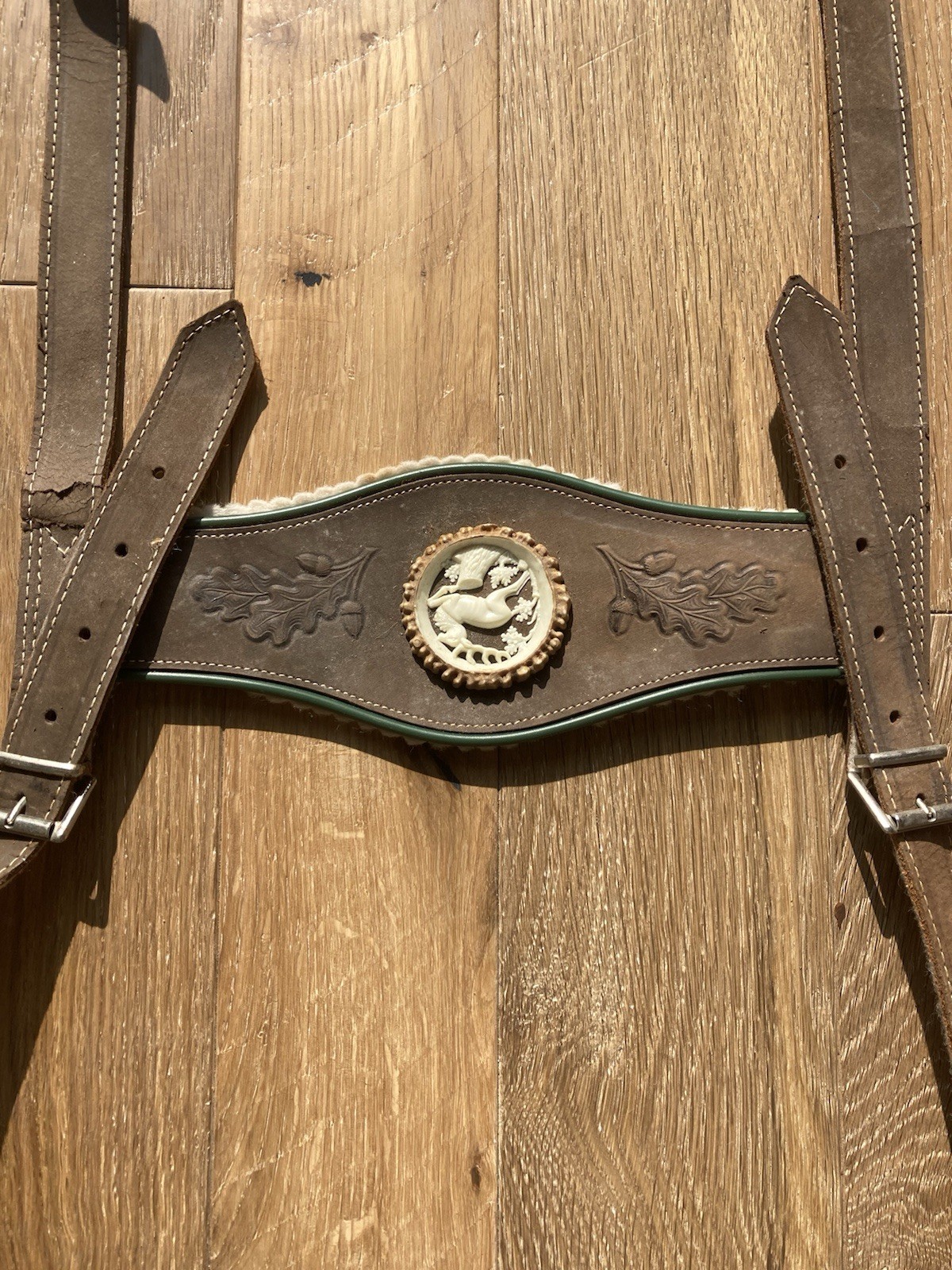 Authentic German Bavarian Leather Lederhosen w/ Suspenders Oktoberfest Sz 46