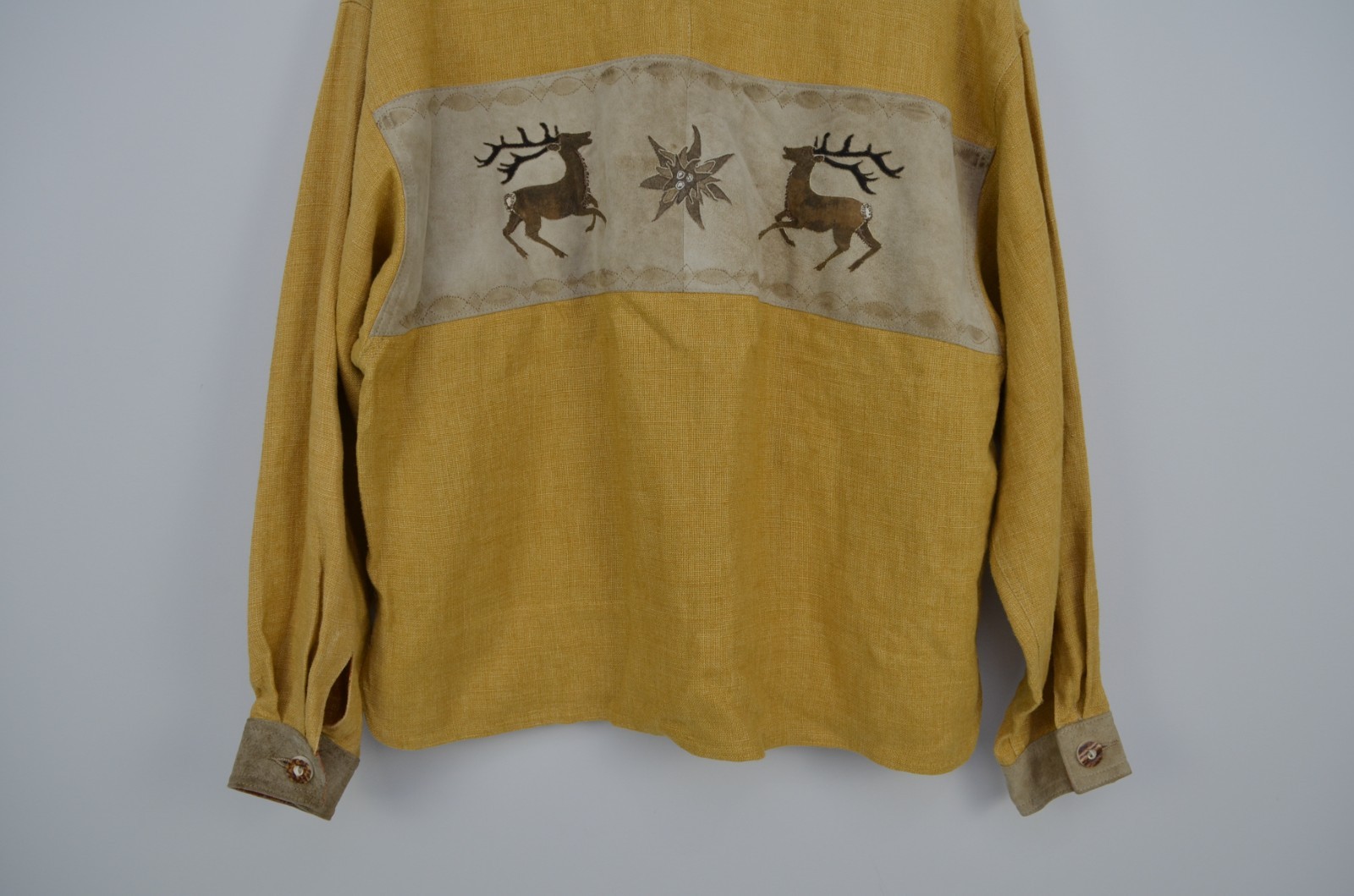Vintage Meindl Traditional Bavarian Austrian Trachten Linen Shirt Size?