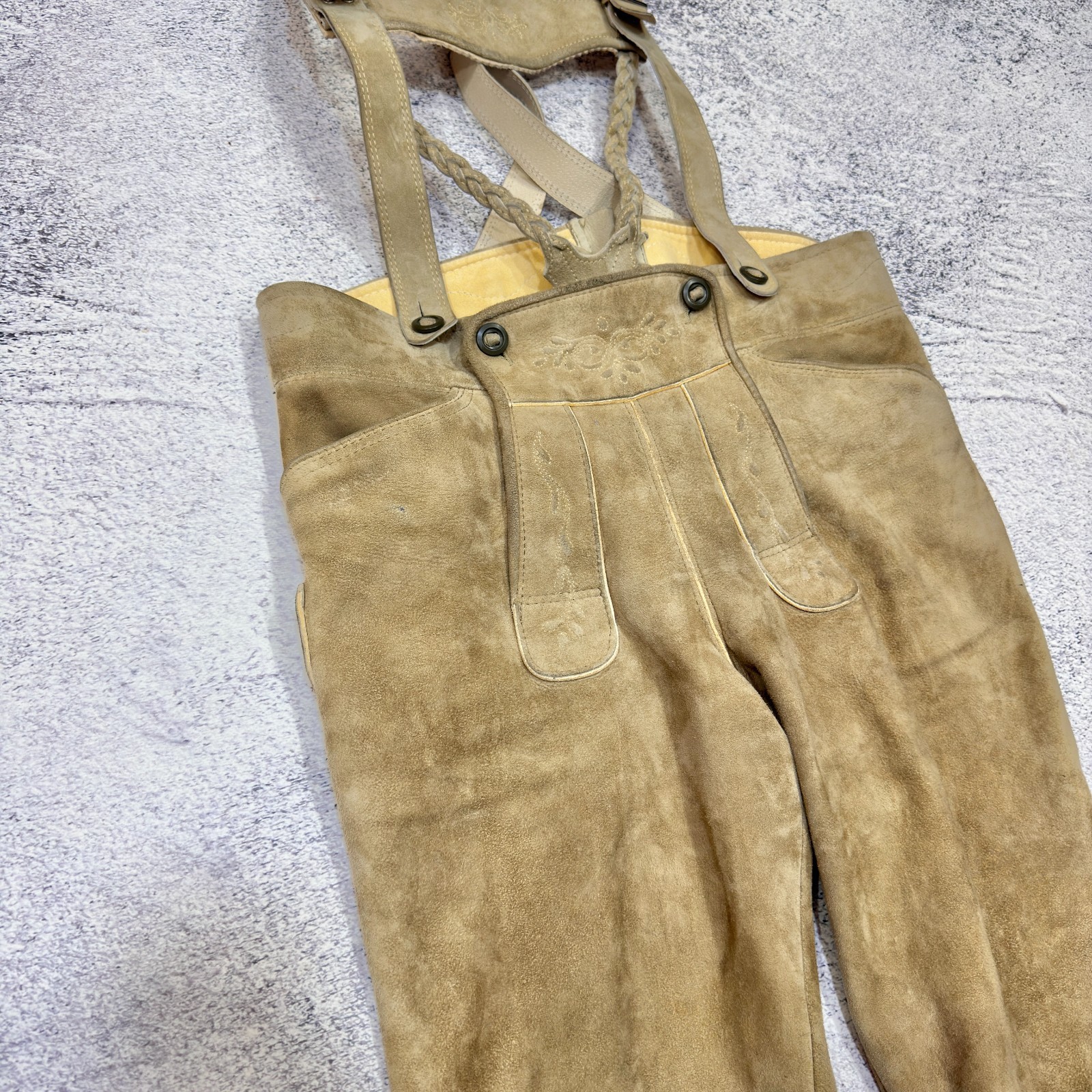 Authentic Vintage Lederhosen Traditional Bavarian Leather Pants 48 (32)