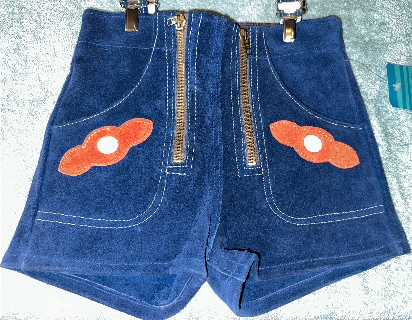 Vintage Authentic German Oktoberfest LEDERHOSEN Childs Shorts Suspender Leather