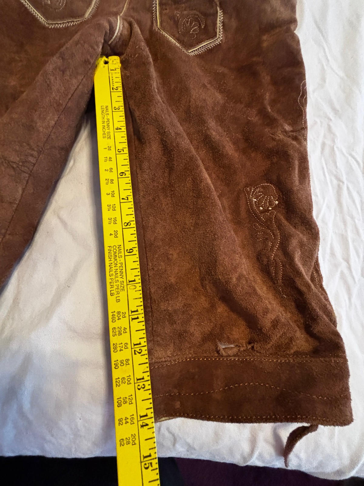 Bavarian Lederhosen Suede Leather German Oktoberfest Pants Authentic Men 54 / L