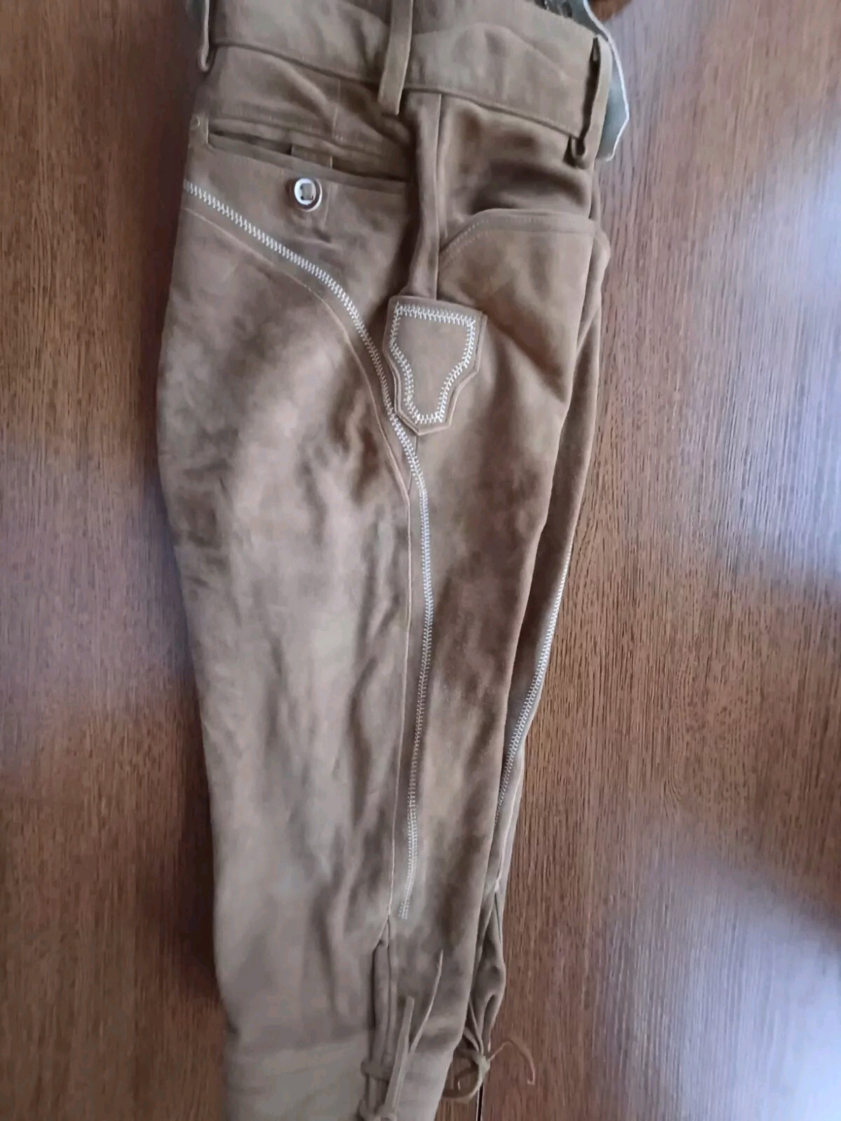 Stunning Oktoberfest Suede Wildbock Deer Leather Trachten Lederhosen Shorts W 34