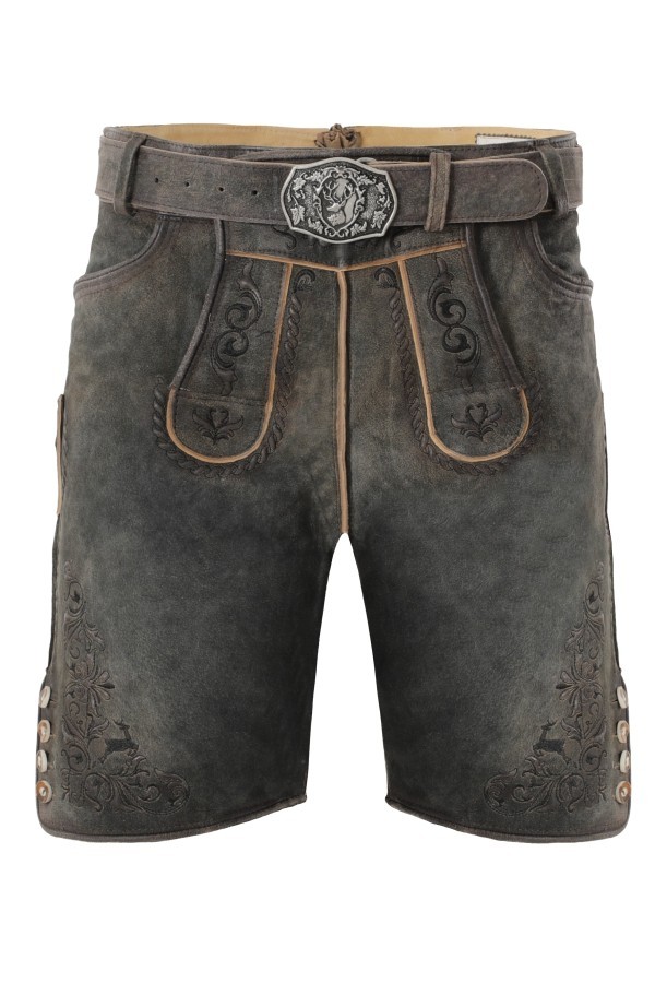 Fox Trachten Lederhosen with Belt Antique Brown Dark Brown FU-105 Mens 46 52