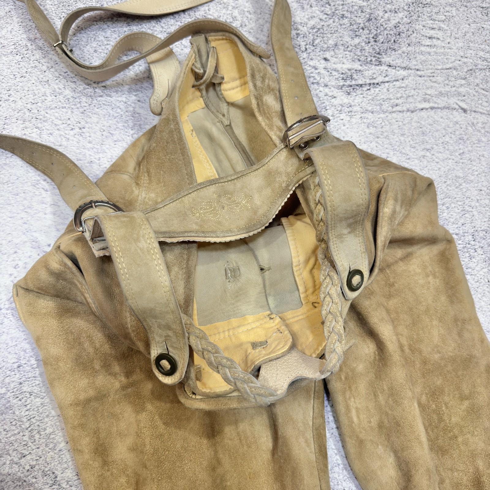 Authentic Vintage Lederhosen Traditional Bavarian Leather Pants 48 (32)