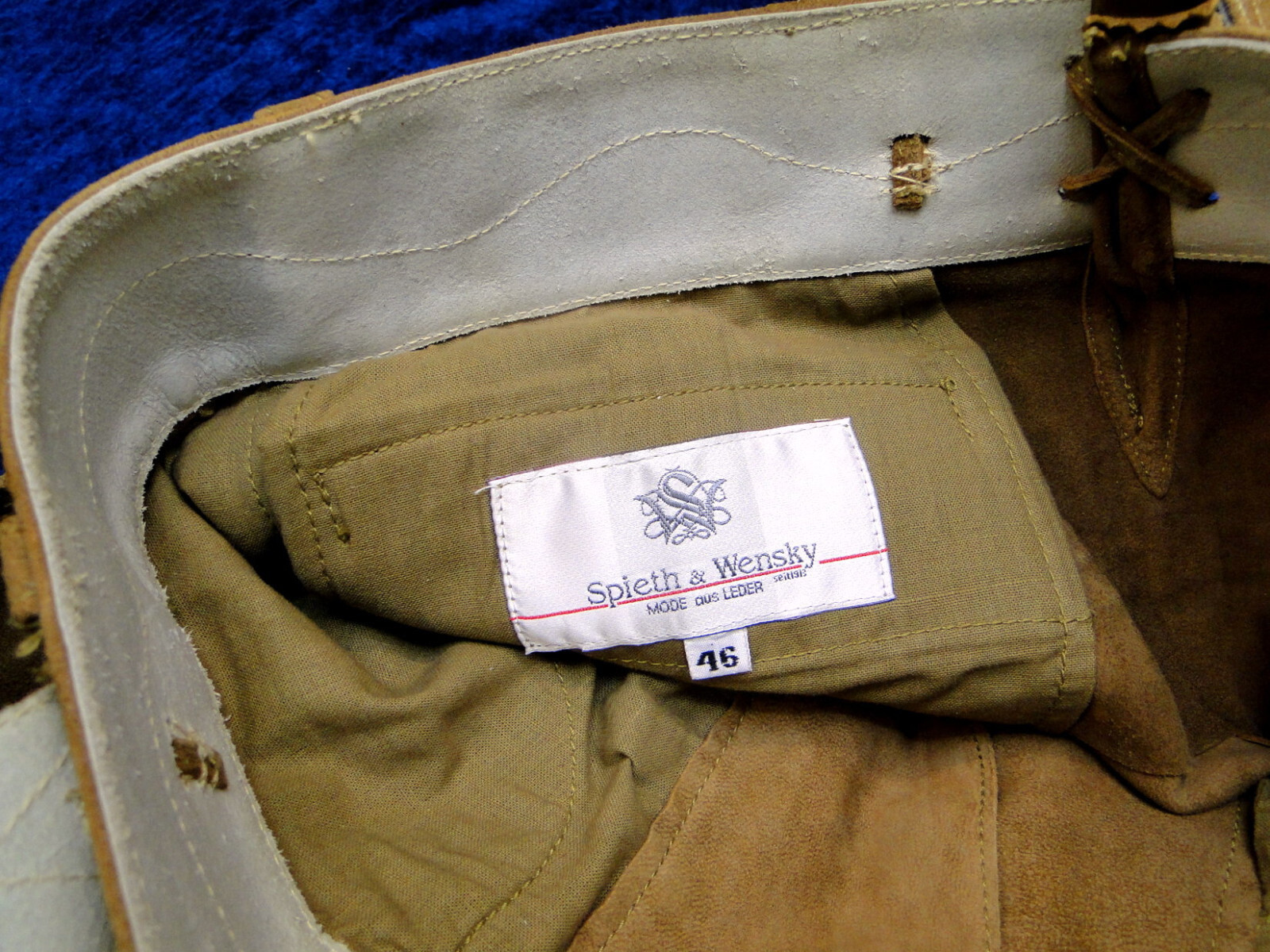 Lederhosen Trachten Trousers Spieth and Wensky Size 46 in Very Good Condition