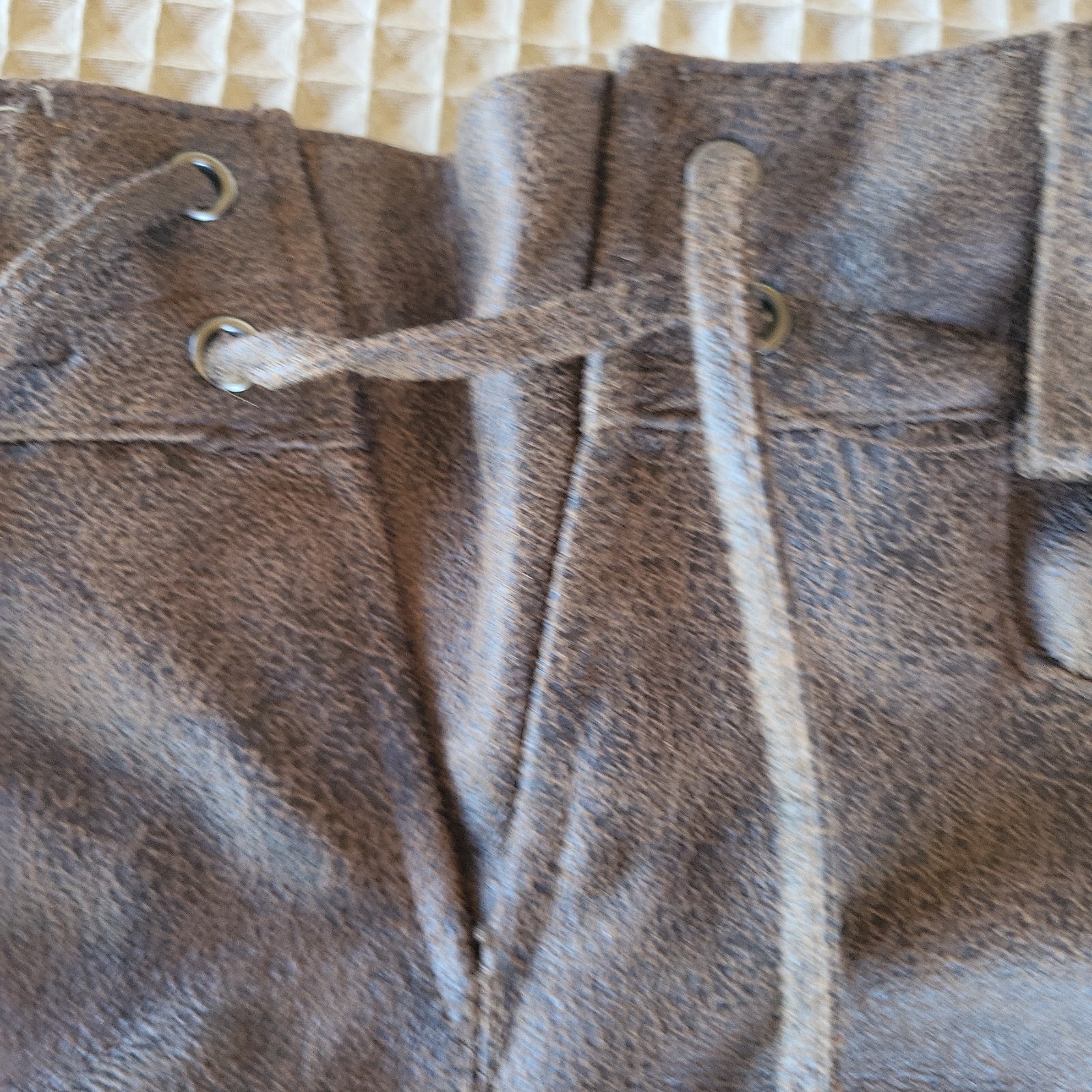 SMOG Men’s XL Brown Embroidered Lederhosen Bavarian Shorts Oktoberfest Munich