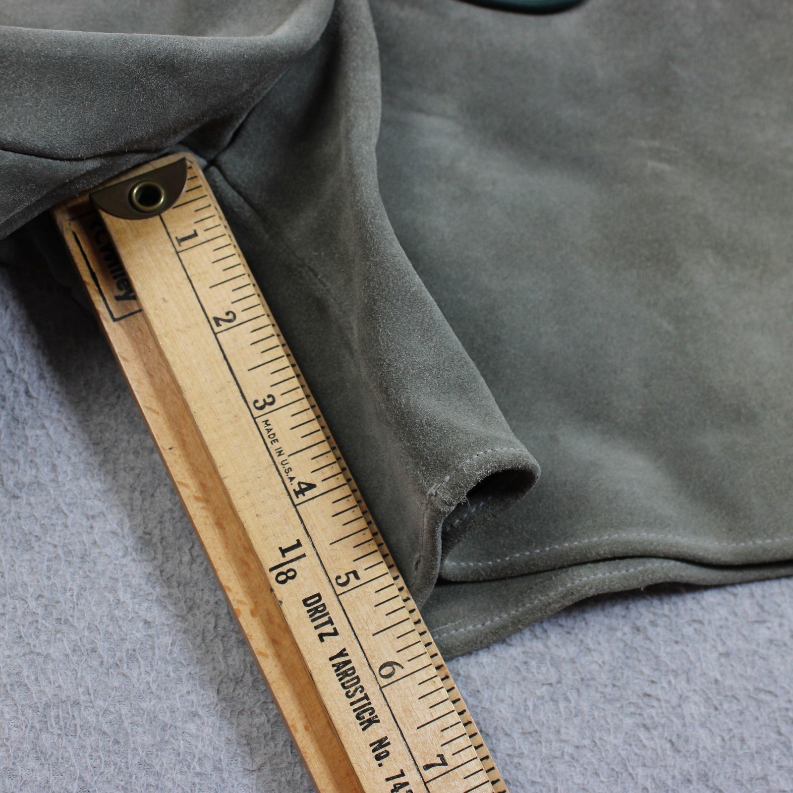 Vintage Jahn-Markl Lederhosen Gray Leather Suede Suspenders Austria Floral READ