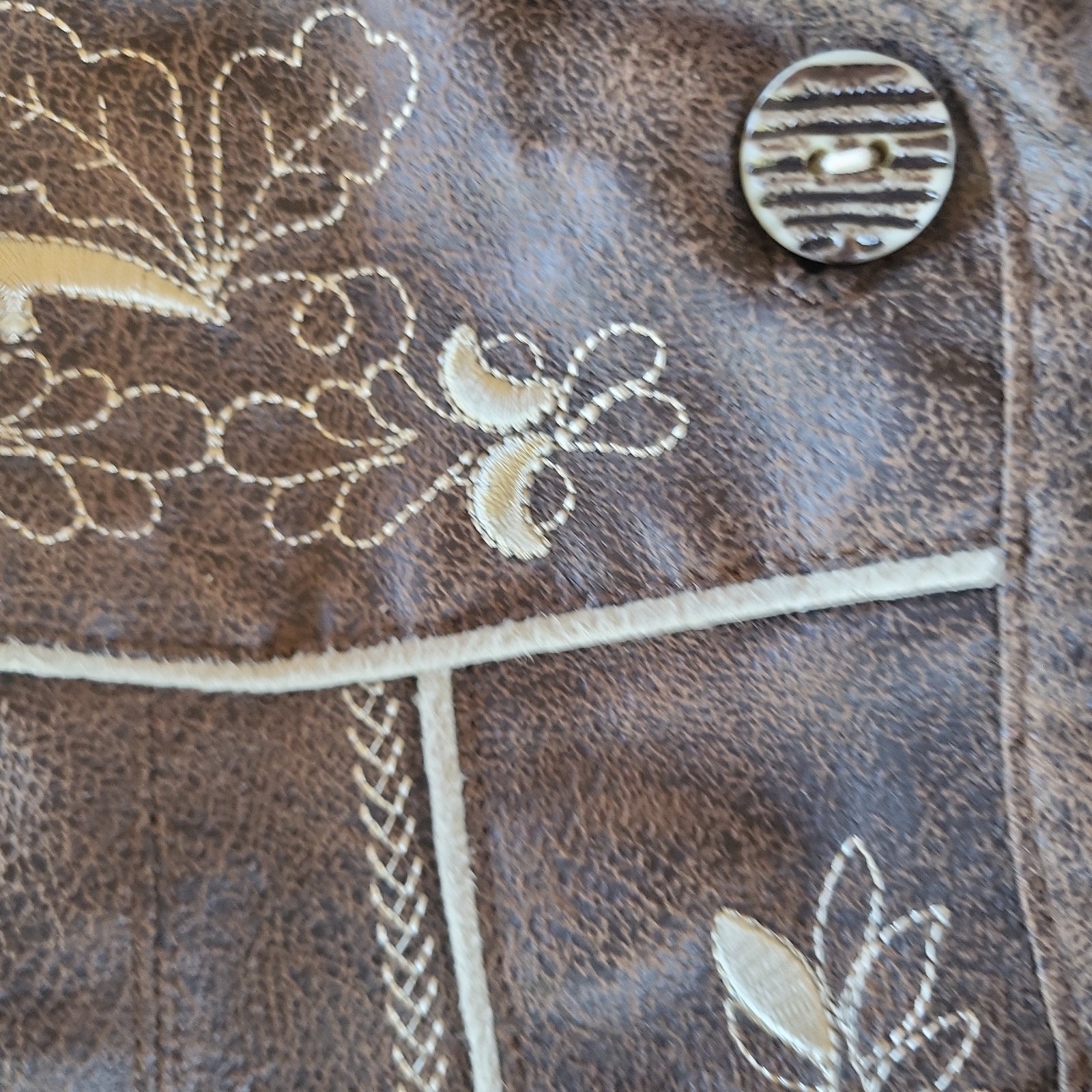 SMOG Men’s XL Brown Embroidered Lederhosen Bavarian Shorts Oktoberfest Munich