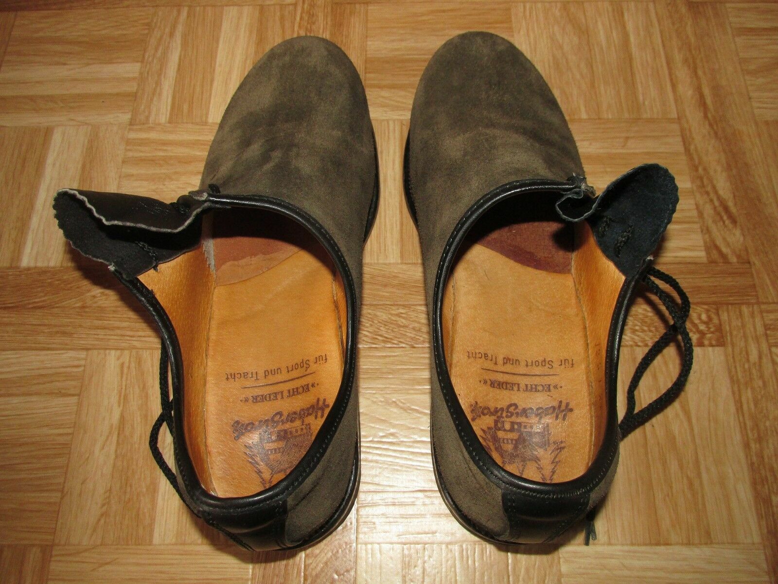 Vintage Haberstroh Suede Oatmeal Shoes Size 41.5 UK 7.5